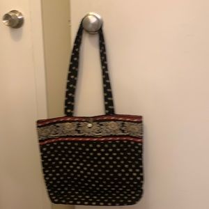 Classic Vera Bradley tote in black and red